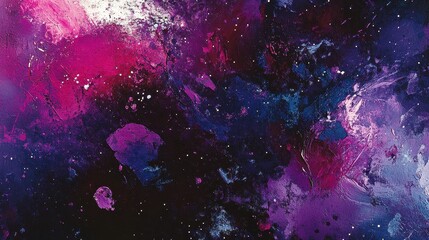 Abstract cosmic bokeh in deep purples, bright pinks, and starry whites, space-themed visual 