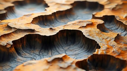 Obraz premium The image is of a rocky, barren landscape with a lot of craters and holes