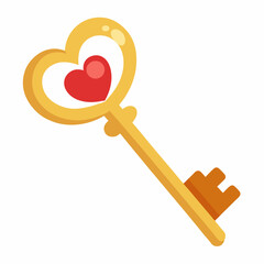 Key to My Heart vector illustration white background