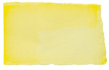 Yellow isolated cut out torn piece of blank paper note cardboard with texture and copy space for text, transparent png background design element