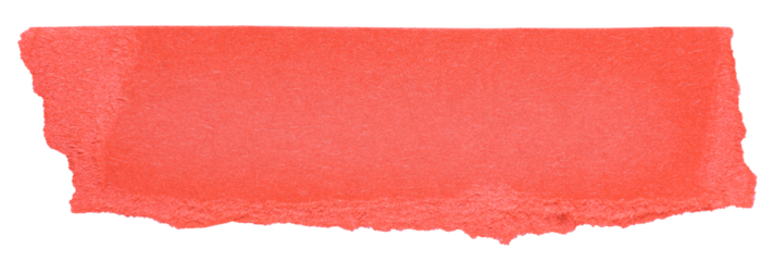 Isolated cut out torn piece of blank red paper note cardboard with texture and copy space for text, transparent png background design element