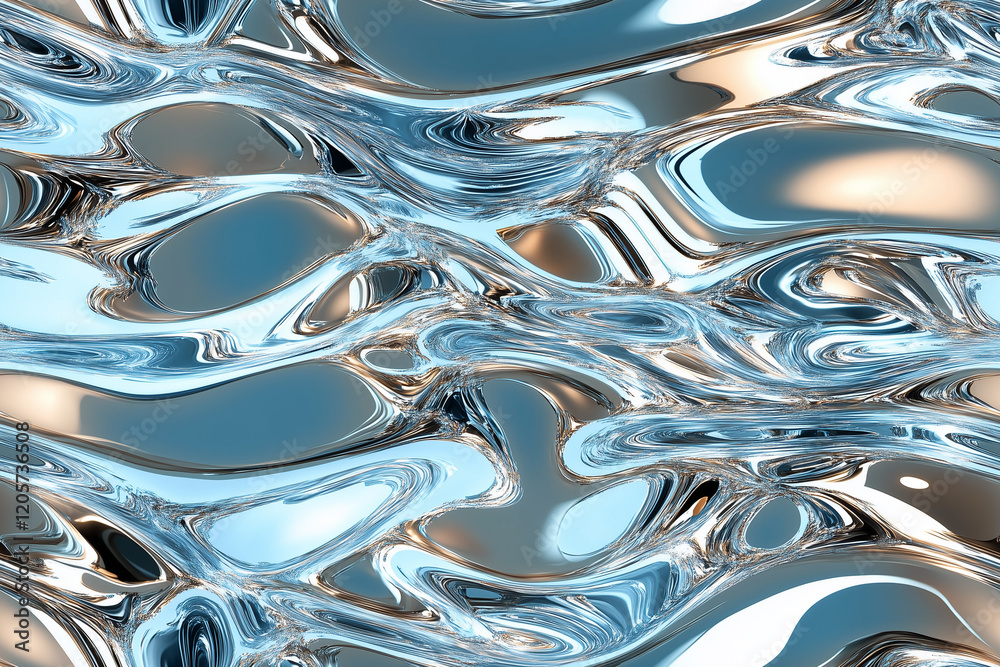 Canvas Prints seamless a stunning abstract background of liquid metal texture with reflections and light play for 
