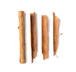 Broken Ceylon Cinnamon Isolated, Cinnamomum Verum Bark, Zeylanicum, Real Cinnamon Sticks