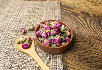 Dry Rose Buds, Roses Petals for Pink Flower Tea, Dried Persian Rosebuds, Rose Buds Textured Flowers