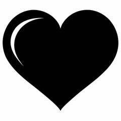 Heart Shape black silhouette vector illustration