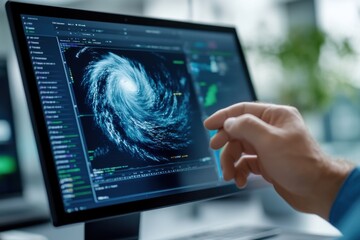 Advanced 3D Visualization of AI-Driven Forecasting for Storms and Cyclones on Computer Screen
