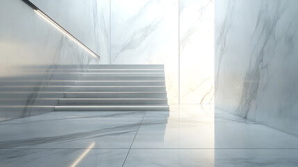Stunning architectural stairs modern building interior design minimalist environment perspective view aesthetic concept