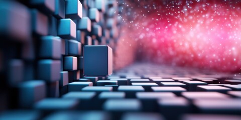 Fototapeta premium Abstract Visualization of Reinforcement Learning Nodes Adapting in a Dynamic Digital Space