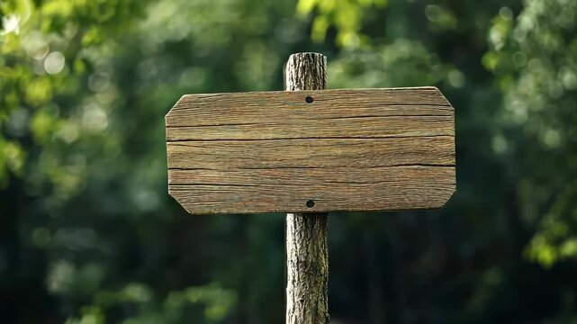 Rustic wooden signpost in a serene natural setting