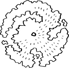 hand drawn cartoon top view of tree illustration.