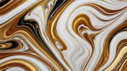 Fototapeta premium Marble Texture Swirls in Elegant Gold, White, and Black Abstract