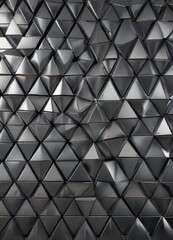 Obraz premium Close-up of metallic triangles arranged in a symmetric pattern, triangles, abstract, design