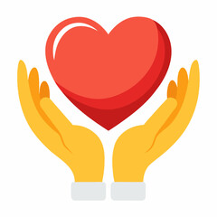 Heart in Hands vector illustration white background