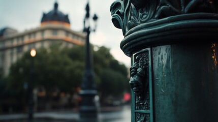 Ornate Parisian Lamppost Detail: A Glimpse of City Elegance