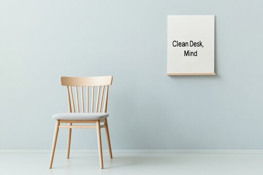 Spring Clean Desk Minimalism Neutral Palette and Ergonomic Design for National Organize Your Home Office Day - Enhancing Productivity and Modern Workspace Aesthetics - Powered by Adobe