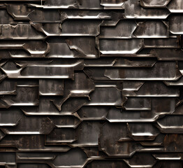 Panoramic grunge rusty metal texture, rust and oxidized metal background. Old metal iron panel.generative ai