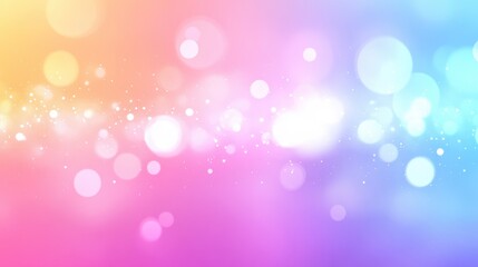 Ethereal bokeh lights in vibrant rainbow hues, soft glow, dreamy atmosphere, blurred abstract background