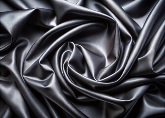 Obraz premium Black Polyester Fabric Texture: Panoramic Background for Design Projects