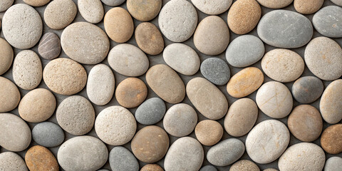 Round small Pebbles stone texture top view background