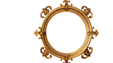 
Vintage frame golden on transparent background