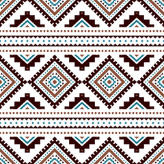 Southwest Aztec geometric Native American Mexican Navajo tribal ethnic boho indian texture ornament seamless pattern fabric colorful design vector for woven textile printing blanket rug carpet fashion