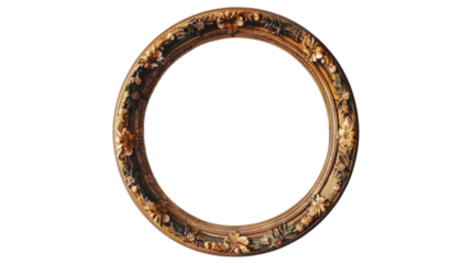
Vintage frame golden on transparent background