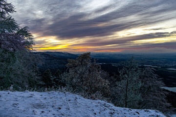 Sonnenuntergang vom Zellerhorn auf der Schw&auml;bischen Alb.