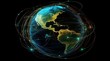 Naklejka premium Abstract Futuristic Global Network