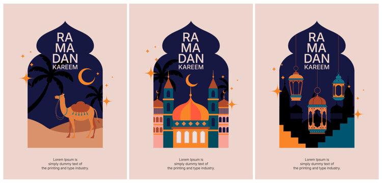2d vector Ramadan Kareem, geometric background and wallpaper design, Ramanda Kareem illustration, greeting card template