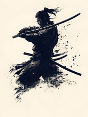 Samurai Warrior Amidst Battle