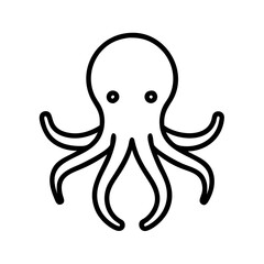 Simple black vector icon of an octopus