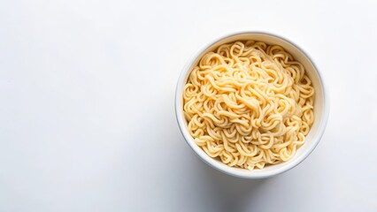 Obraz premium Top view of boiled instant noodles cup isolated on background, background, lunch, background, lunch, boil, food, noodle, flavor