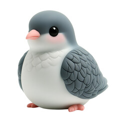 dove 3D with a funny face isolate