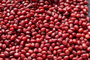 小豆の粒のクローズアップ