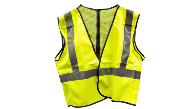 Safety vest yellow on transparent background