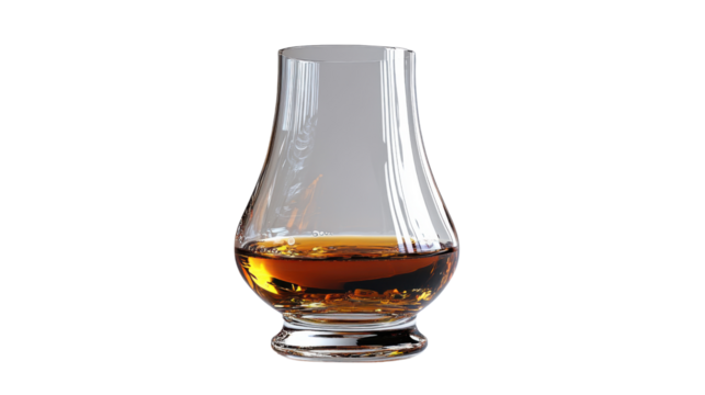 glass of whiskey isolated on white background