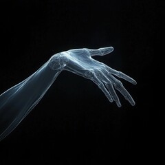Fototapeta premium Ethereal Glowing Hand: Futuristic Digital Art