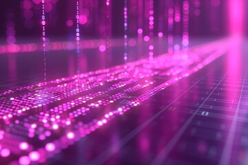 Abstract art symbolizing speed, momentum, and innovation with dynamic digital elements and code