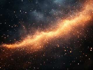A mesmerizing cosmic scene depicting a swirling galaxy filled with stars and dust.