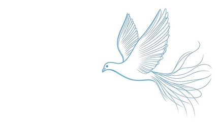 Obraz premium Artistic depiction of a dove mid-flight.