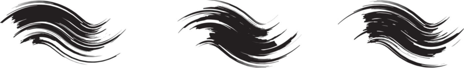 black brush strock set 