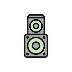 Sound system icon vector design template featuring a minimalist and clean style, ideal for adding a professional touch to music, home theater, or event-related designs