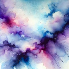 Fototapeta premium A purple blue watercolor spot isolated on white background