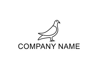 Pigeon line art logo