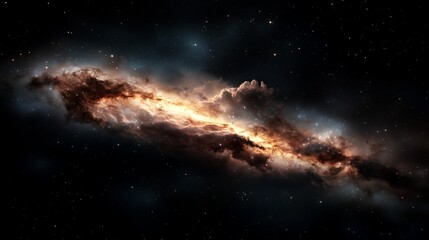 Fototapeta premium Stellar Symphony: Twinkling Stars and Nebulae Illuminate the Central Milky Way in Space, 星の交響曲：星々と星雲が宇宙で中心の天の川を照らす.Generative AI