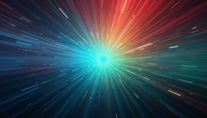 Obraz premium Abstract Radiating Light Streaks In Vivid Colors