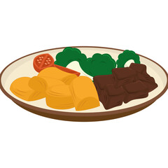 Fried Manioc Vector Illustration