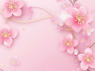 Elegant pink background featuring cherry blossom flowers with a subtle delicate design