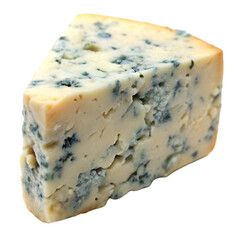 Blue cheese slice isolated on transparent background