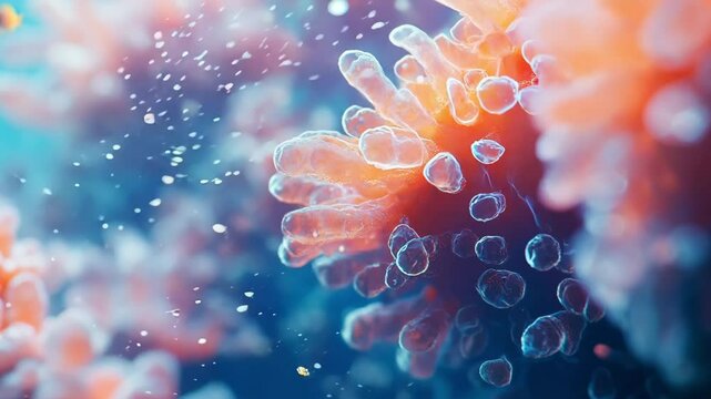 close up of bacteria or coral cells